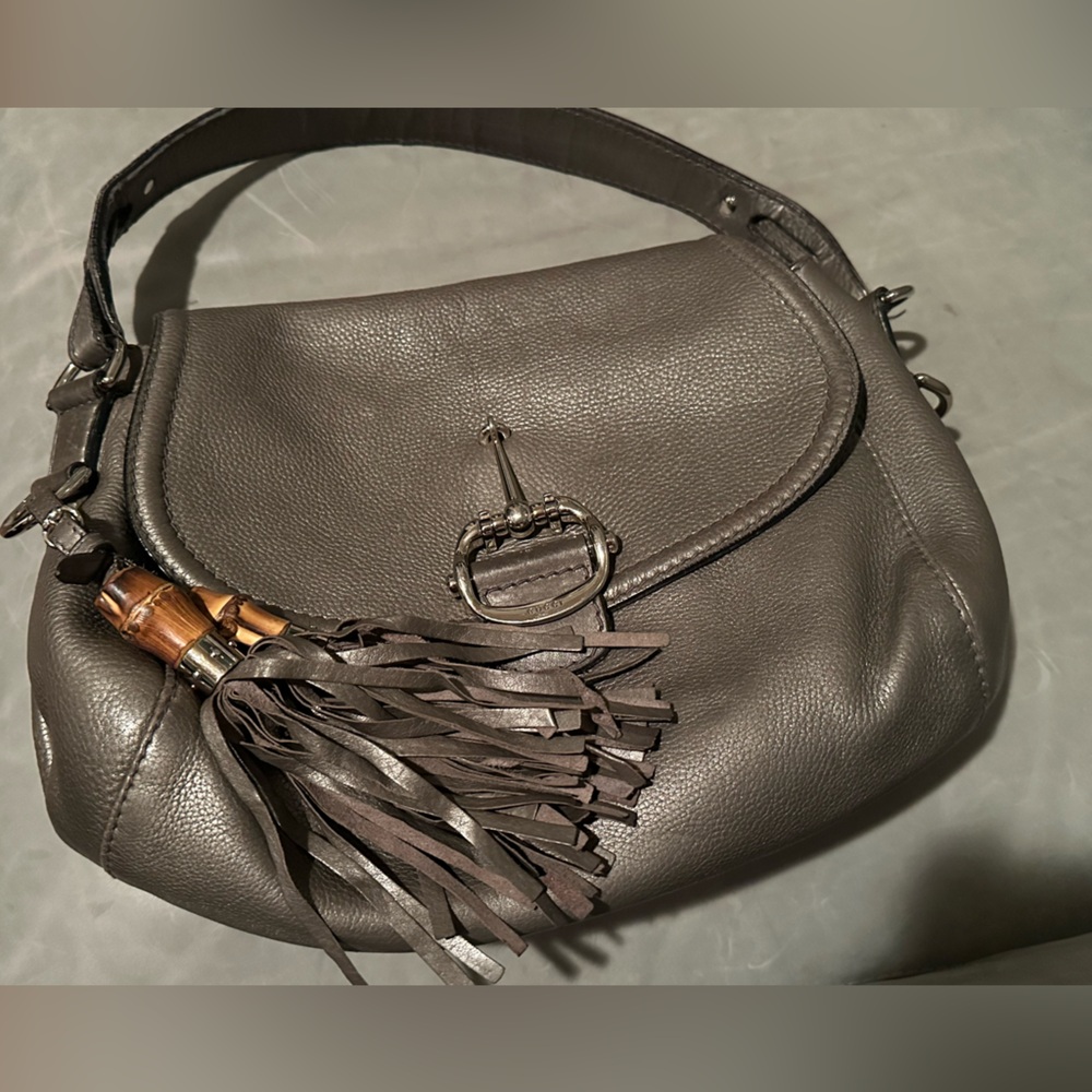 Gucci Platinum Gunmetal Bag with Tassel